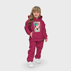 Детский костюм оверсайз Девушка с ребенком, цвет: маджента — фото 2