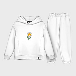 Детский костюм оверсайз Весёлый цветок ромашка, цвет: белый
