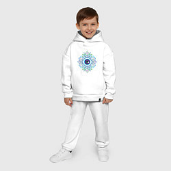Детский костюм оверсайз Магический глаз и орнамент, цвет: белый — фото 2