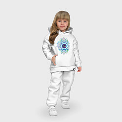 Детский костюм оверсайз Магический глаз и орнамент, цвет: белый — фото 2