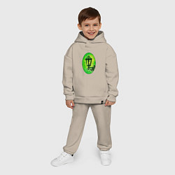 Детский костюм оверсайз Зелёный уличный фонарь в рамке, цвет: миндальный — фото 2