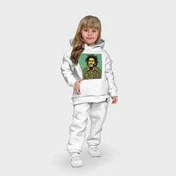 Детский костюм оверсайз Боб Марли 2D граффити эффект, цвет: белый — фото 2