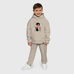 Детский костюм оверсайз BTS -J-hope-, цвет: миндальный — фото 2