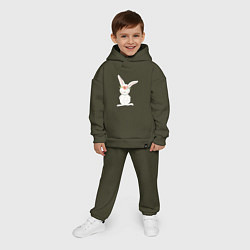 Детский костюм оверсайз Милый кролик с венком на голове, цвет: хаки — фото 2