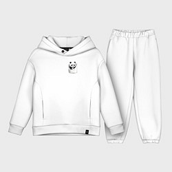Детский костюм оверсайз Панда в кармане, цвет: белый