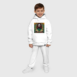 Детский костюм оверсайз Фрактальный граффити арт Боб Марли, цвет: белый — фото 2