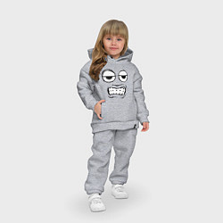 Детский костюм оверсайз Unhappy tired emoji smile face, цвет: меланж — фото 2