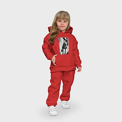 Детский костюм оверсайз Городская волчица - Нью-Йорк - нейросеть, цвет: красный — фото 2