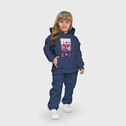 Детский костюм оверсайз BTS art anime style, цвет: тёмно-синий — фото 2