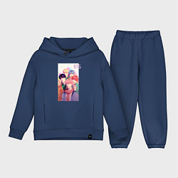 Детский костюм оверсайз Kpop BTS art, цвет: тёмно-синий