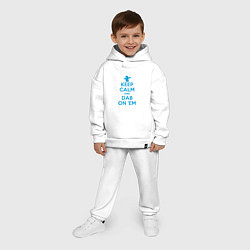 Детский костюм оверсайз Keep calm and dab, цвет: белый — фото 2