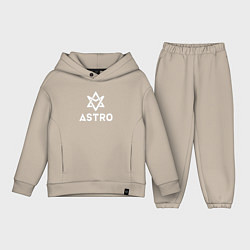 Детский костюм оверсайз Astro logo, цвет: миндальный