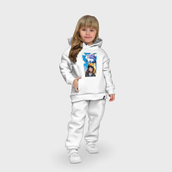 Детский костюм оверсайз Девочка и волк - аниме, цвет: белый — фото 2