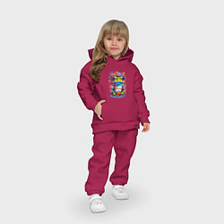 Детский костюм оверсайз Красочный лягушонок в одежде, цвет: маджента — фото 2