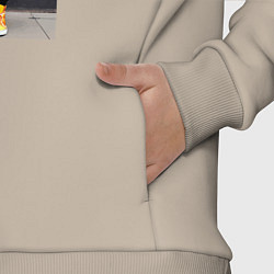 Детский костюм оверсайз Уличный котёнок хулиган на фоне граффити - нейросе, цвет: миндальный — фото 2