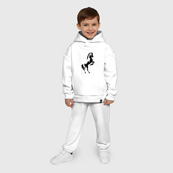 Детский костюм оверсайз Гарцующий жеребец, цвет: белый — фото 2