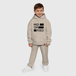 Детский костюм оверсайз Mid or feed, цвет: миндальный — фото 2