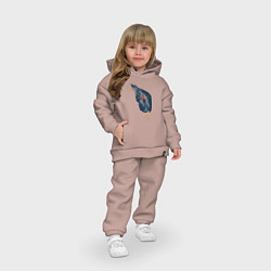 Детский костюм оверсайз Девушка космос в волосах, цвет: пыльно-розовый — фото 2