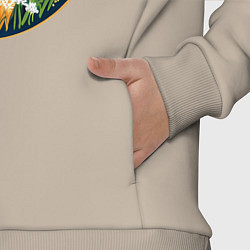 Детский костюм оверсайз Лисичка в цветах на тёмном фоне, цвет: миндальный — фото 2