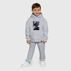 Детский костюм оверсайз Кибер кисуля - нейросеть, цвет: меланж — фото 2