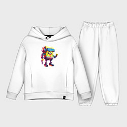 Детский костюм оверсайз Sponge Bob - cyberpunk - ai art, цвет: белый