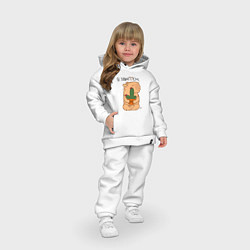 Детский костюм оверсайз Капибара и кактус: я збагоен, цвет: белый — фото 2