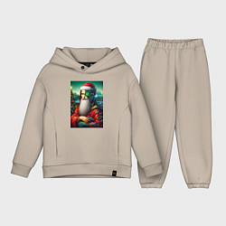 Детский костюм оверсайз Mona Lisa in Santa costume - cyberpunk