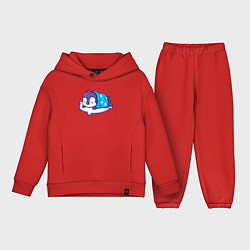 Детский костюм оверсайз Спящий пингвин, цвет: красный