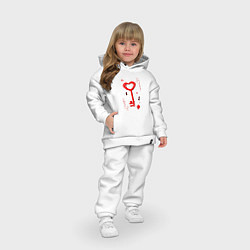 Детский костюм оверсайз Ключ от сердца, цвет: белый — фото 2