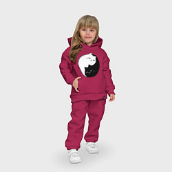 Детский костюм оверсайз Кошачий ин янь, цвет: маджента — фото 2