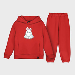 Детский костюм оверсайз Пушистый аниме кролик, цвет: красный