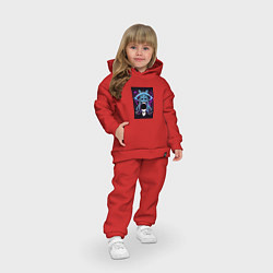 Детский костюм оверсайз Поднятие уровня в одиночку герой, цвет: красный — фото 2