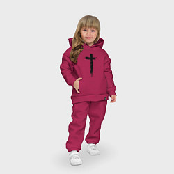 Детский костюм оверсайз Крест простой графика, цвет: маджента — фото 2