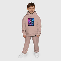 Детский костюм оверсайз Крутой волчара - киберспорт, цвет: пыльно-розовый — фото 2