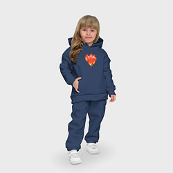 Детский костюм оверсайз Эмодзи сердце в огне, цвет: тёмно-синий — фото 2