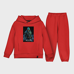 Детский костюм оверсайз Assassins creed в капюшоне, цвет: красный