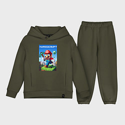 Детский костюм оверсайз Minecraft and Mario - ai art collaboration, цвет: хаки
