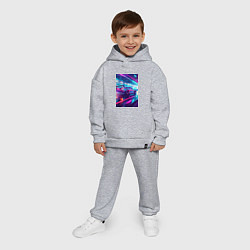 Детский костюм оверсайз Nissan Skyline GT-R на скорости, цвет: меланж — фото 2