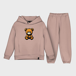 Детский костюм оверсайз Тедди медведь, цвет: пыльно-розовый