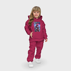 Детский костюм оверсайз Cyber Barbie - neon glow fantasy, цвет: маджента — фото 2