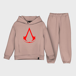 Детский костюм оверсайз Red logo of assassins, цвет: пыльно-розовый