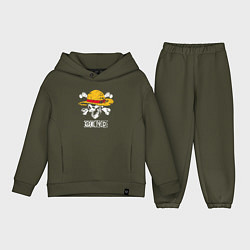Детский костюм оверсайз One piece череп в соломенной шляпе
