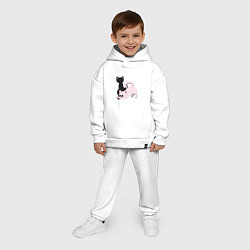 Детский костюм оверсайз Магическая битва Сатору Годзё Сугуру Гэто коты, цвет: белый — фото 2