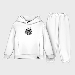 Детский костюм оверсайз Орнамент со скрипичным ключом тату стиль