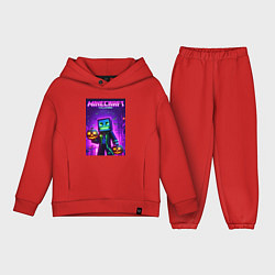 Детский костюм оверсайз Minecraft - halloween neon glow