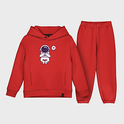 Детский костюм оверсайз Astronaut love, цвет: красный