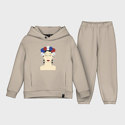 Детский костюм оверсайз Женский портрет: девушка в венке триколор