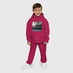 Детский костюм оверсайз Имя Анна из капель дождя, цвет: маджента — фото 2