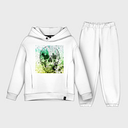 Детский костюм оверсайз Череп черный краски, цвет: белый