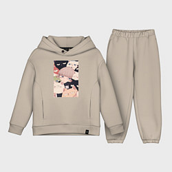 Детский костюм оверсайз Девушка с котиками